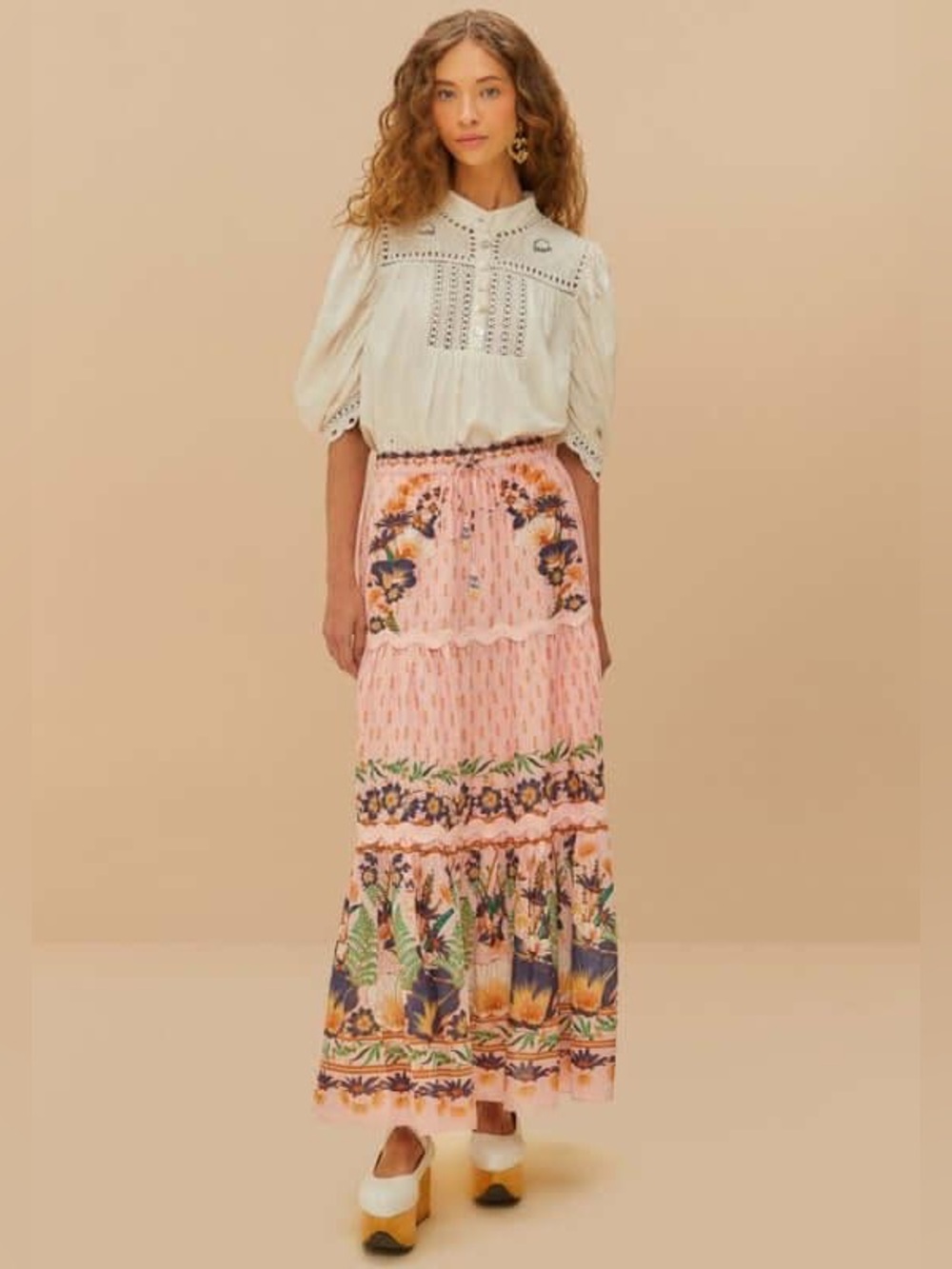 Pink Dream Garden Maxi Skirt by Farm Rio - DT - Picture 7 of 9